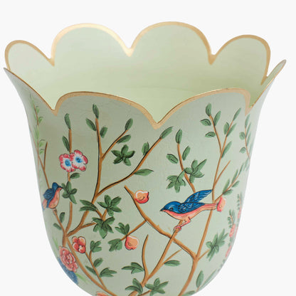 Green Chinoiserie Small Tole Urn Vase