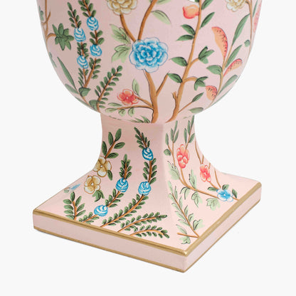 Pink Small Chinoiserie Tole Urn Vase