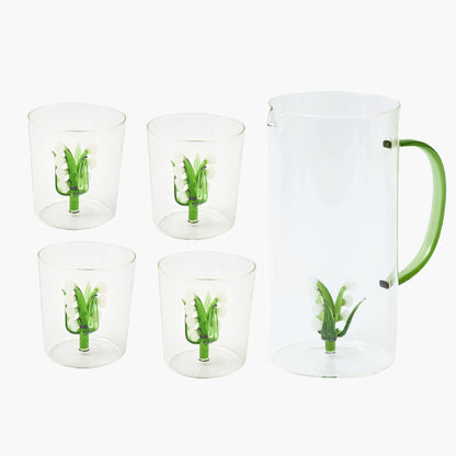 Lily of the Valley Jug & Glasses (Set of 4)