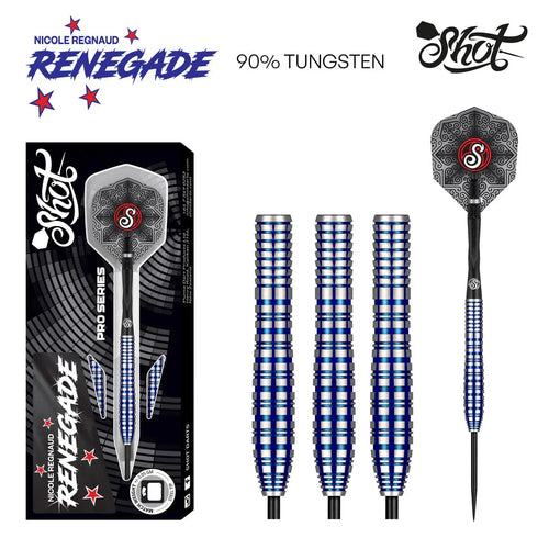 SHOT - NICOLE REGNAUD Renegade Darts Set - 90% Tungsten - 23g