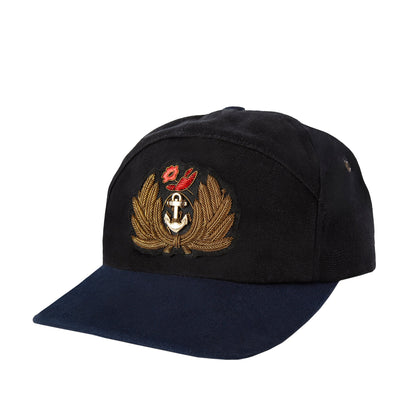 'Claws N' Roses' 7-Panel Souvenir Cap (Black / Navy)