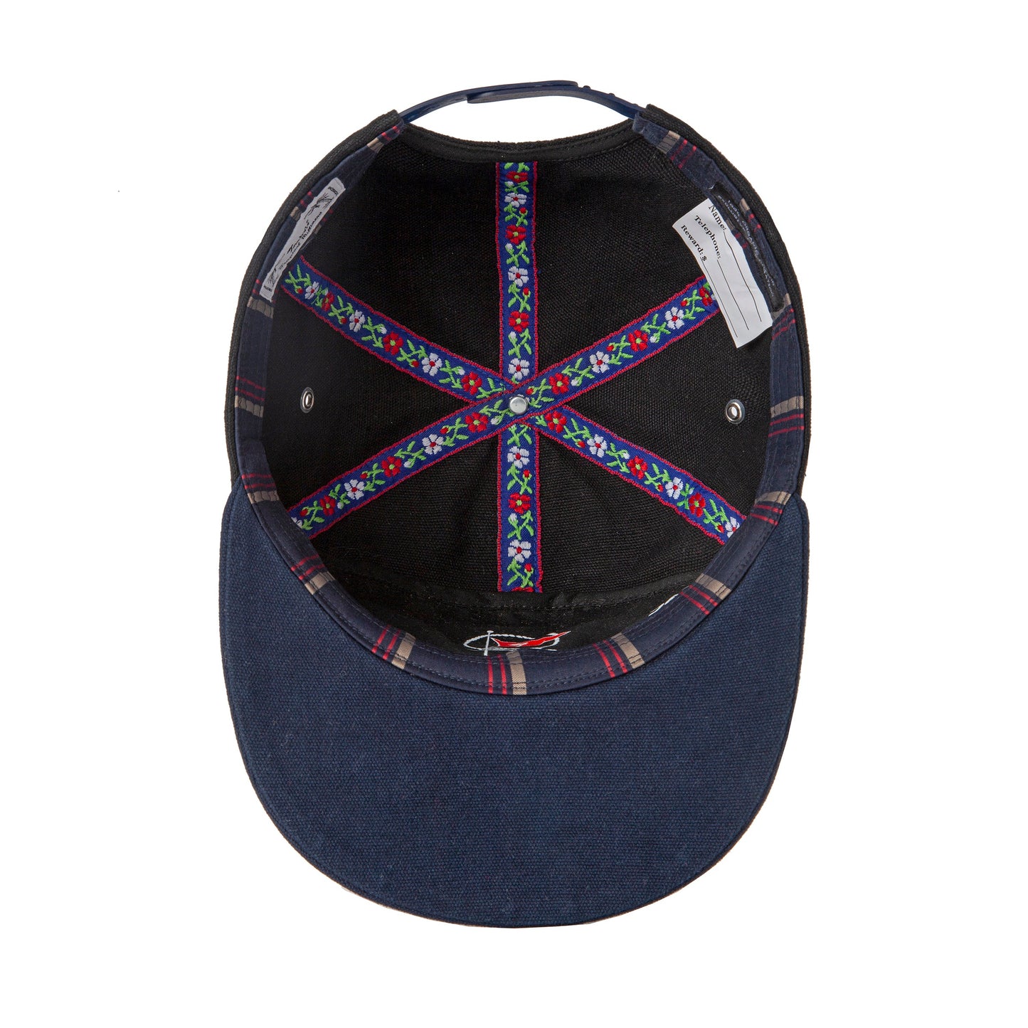 'Claws N' Roses' 7-Panel Souvenir Cap (Black / Navy)