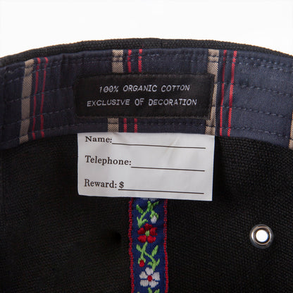 'Claws N' Roses' 7-Panel Souvenir Cap (Black / Navy)