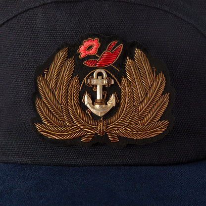 'Claws N' Roses' 7-Panel Souvenir Cap (Black / Navy)