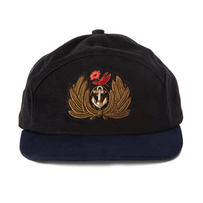 'Claws N' Roses' 7-Panel Souvenir Cap (Black / Navy)