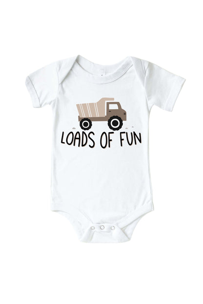 Loads Of Fun Graphic Bodysuit & Kids Tee | White