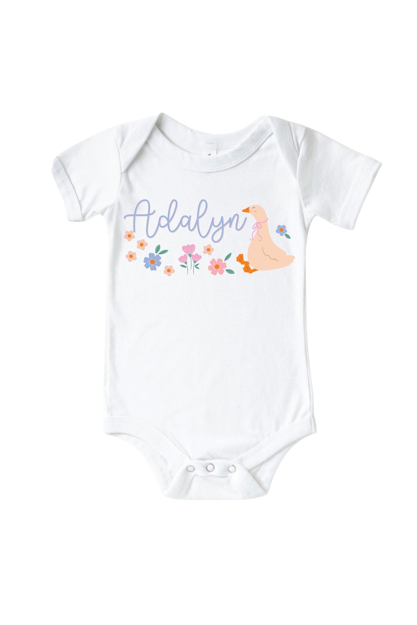 Personalized Loosey Goose Graphic Bodysuit & Kids Tee | White