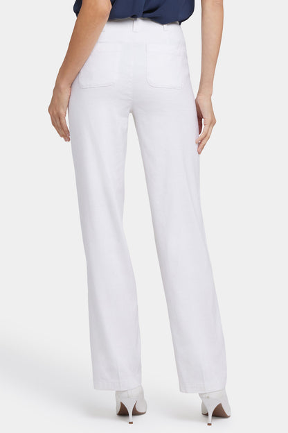 Marilyn Straight Pants In Petite - Optic White