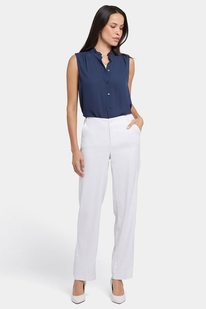 Marilyn Straight Pants In Petite - Optic White