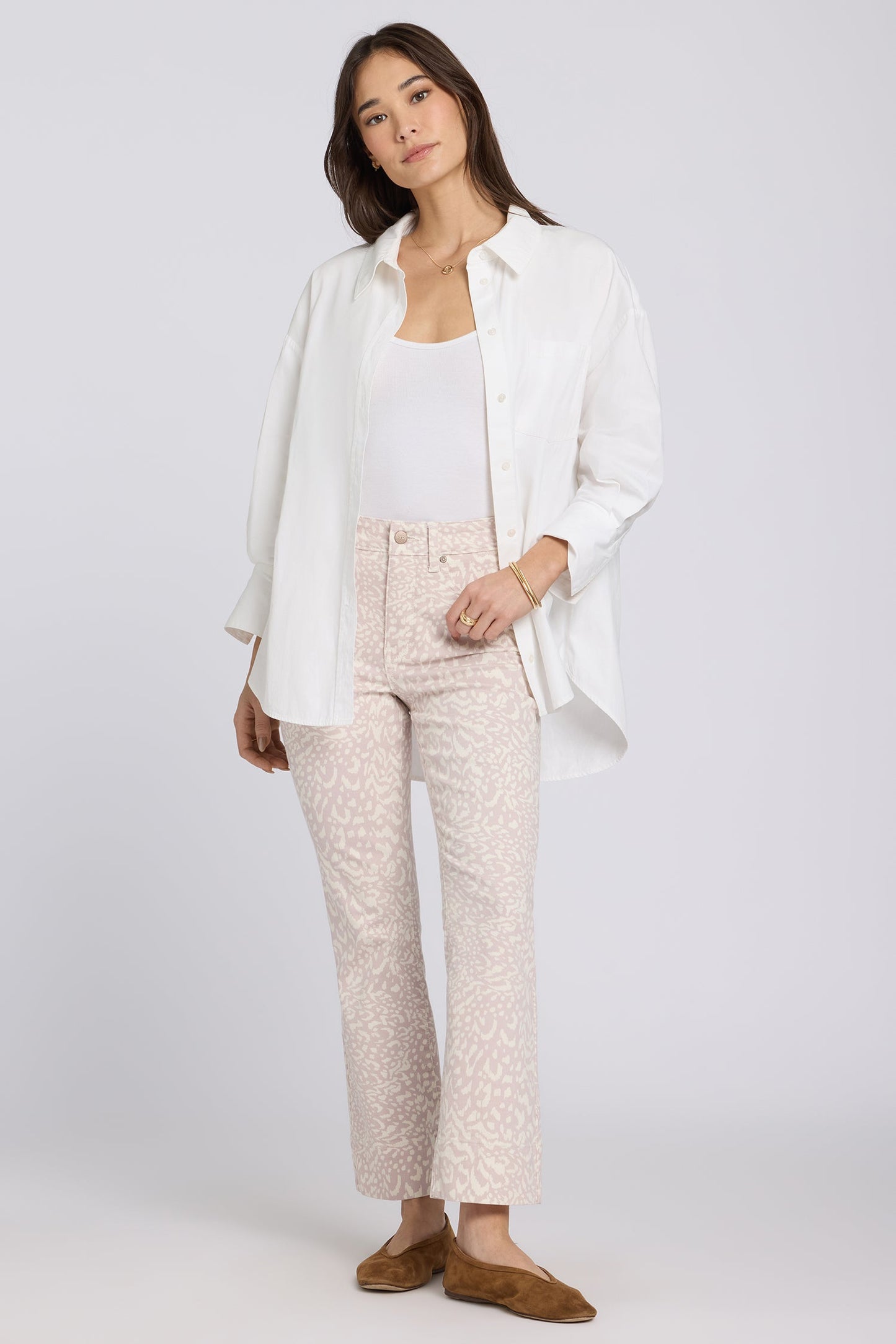 Billie Mini Bootcut Ankle Jeans In Petite - Snow Leopard