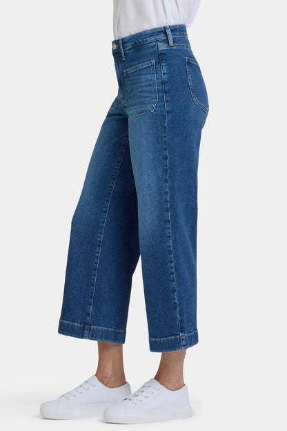 Teresa Wide Leg Ankle Jeans In Petite - Opera Blue