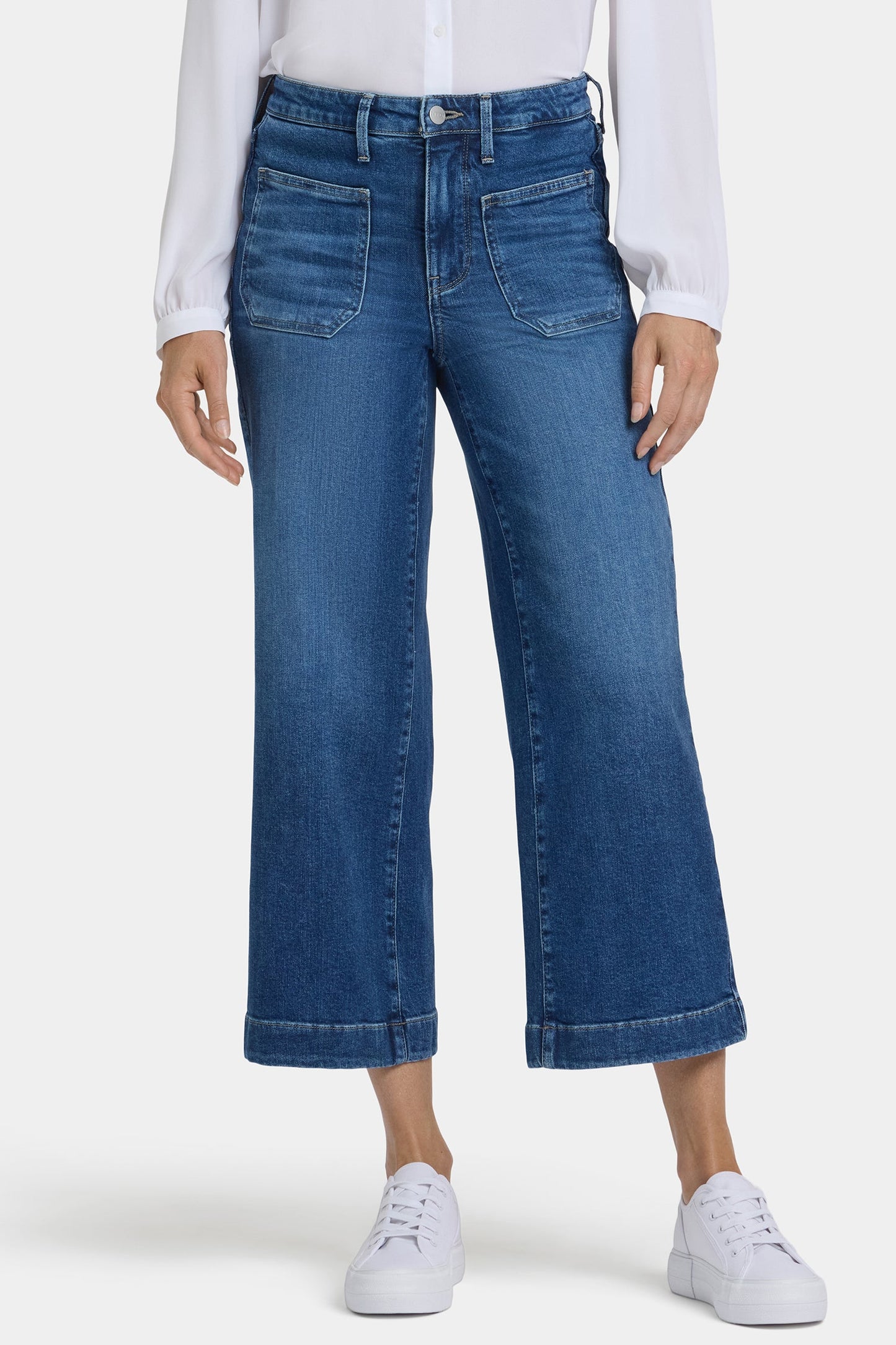 Teresa Wide Leg Ankle Jeans In Petite - Opera Blue