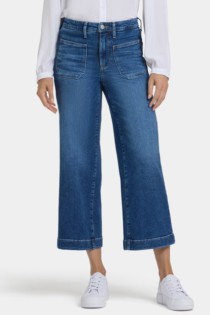 Teresa Wide Leg Ankle Jeans In Petite - Opera Blue