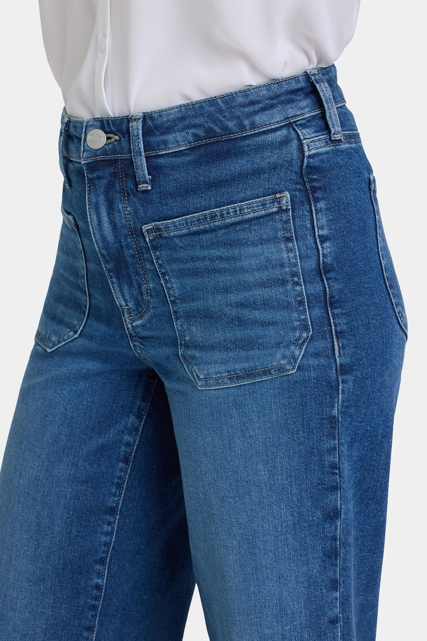Teresa Wide Leg Ankle Jeans In Petite - Opera Blue