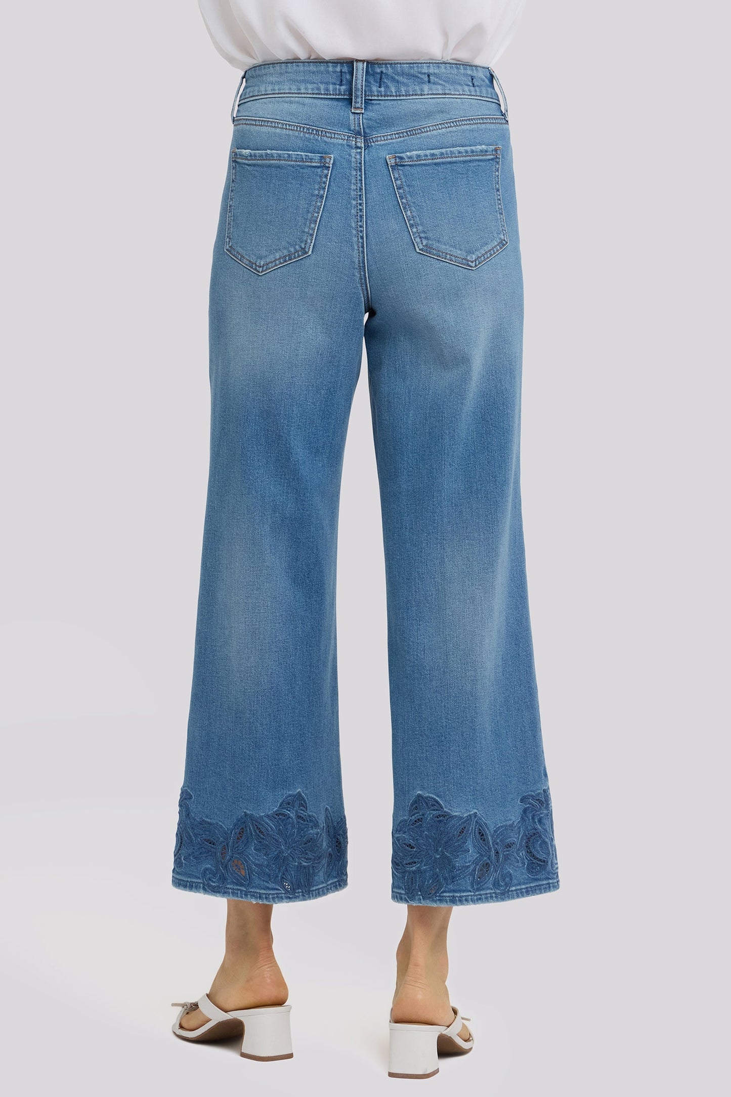 Teresa Wide Leg Ankle Jeans In Petite - Port Sea