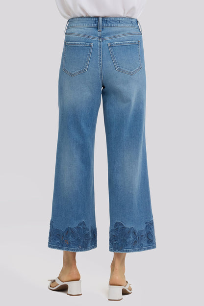 Teresa Wide Leg Ankle Jeans In Petite - Port Sea