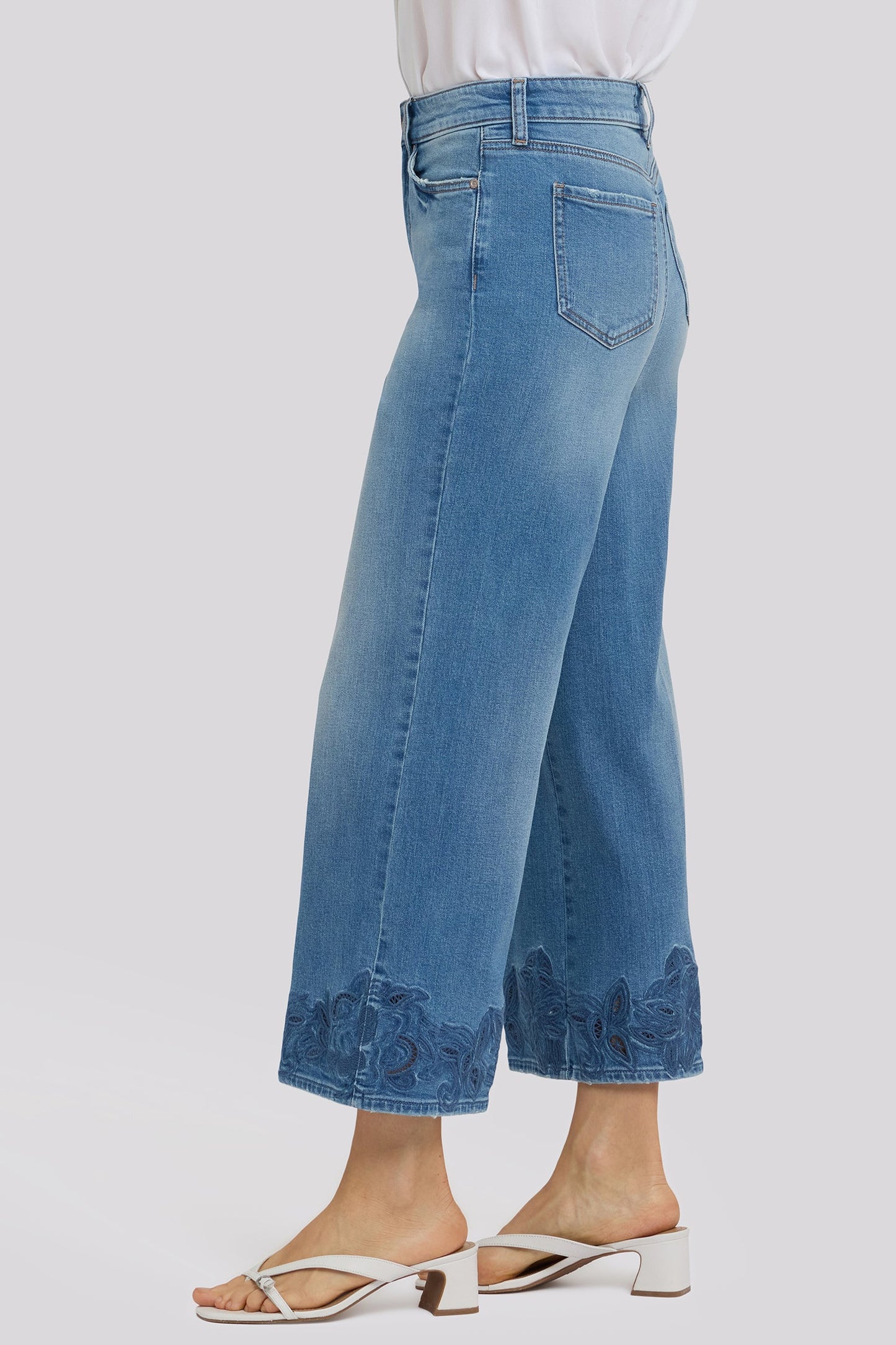 Teresa Wide Leg Ankle Jeans In Petite - Port Sea