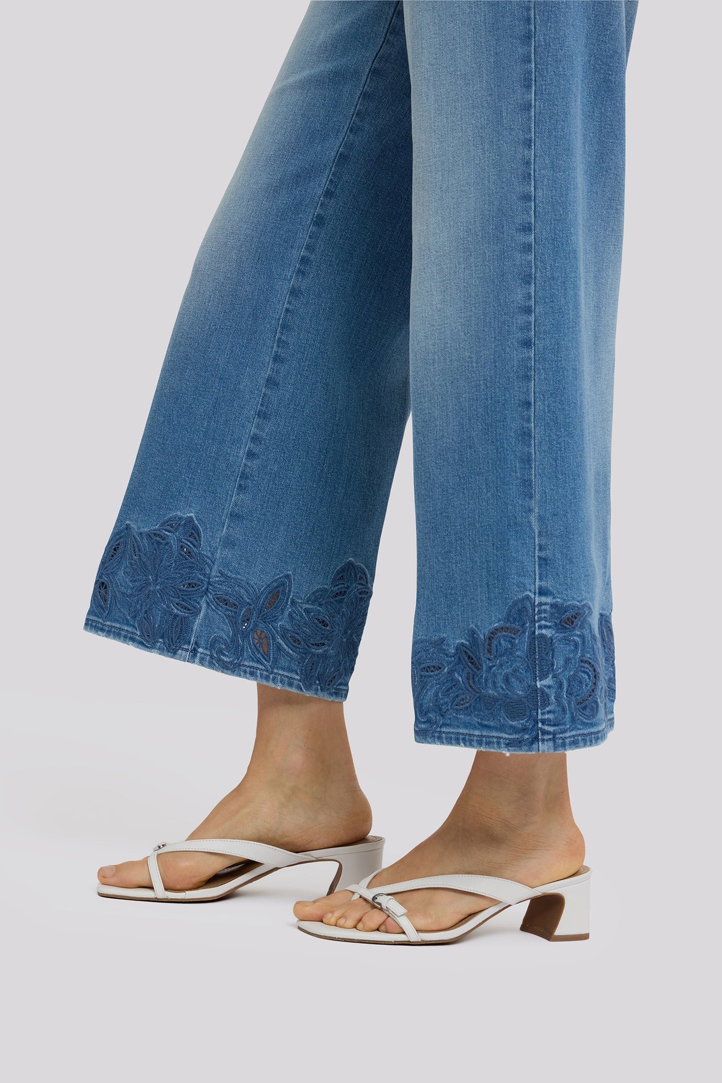 Teresa Wide Leg Ankle Jeans In Petite - Port Sea