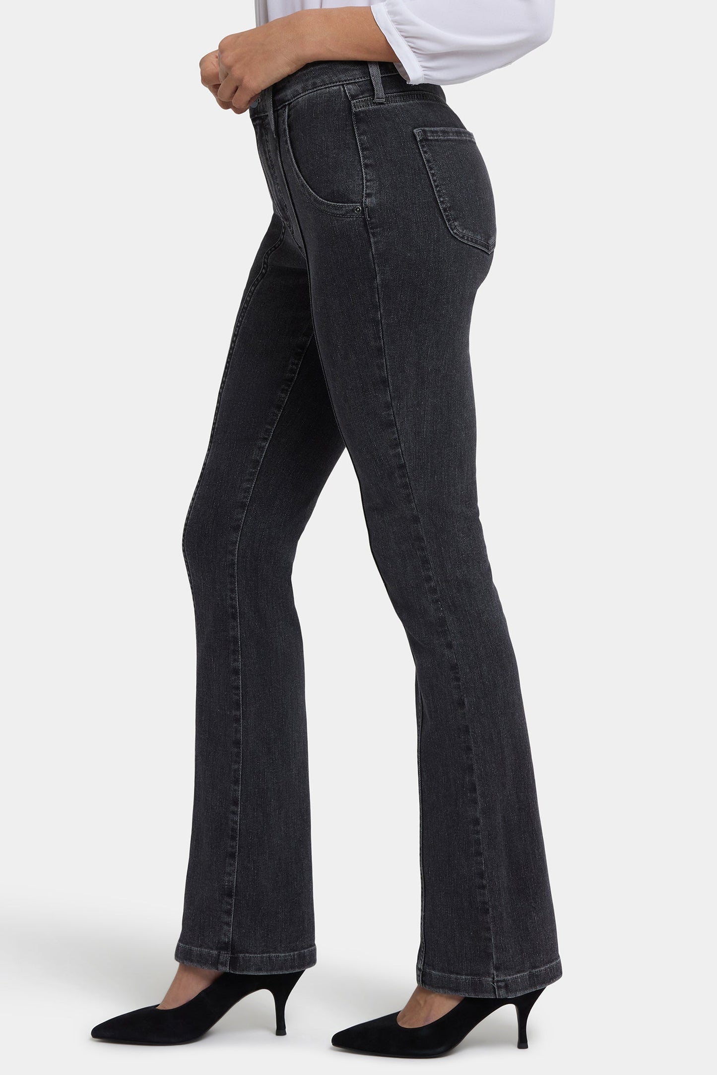 Billie Mini Bootcut Jeans In Petite - Slate Stone