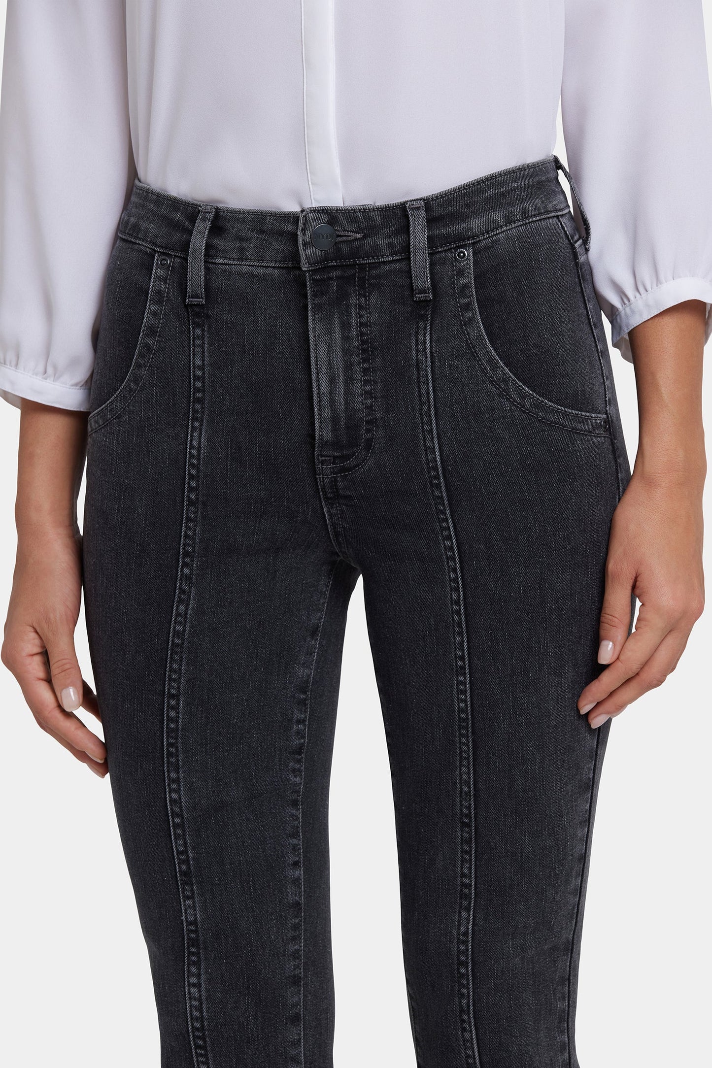 Billie Mini Bootcut Jeans In Petite - Slate Stone