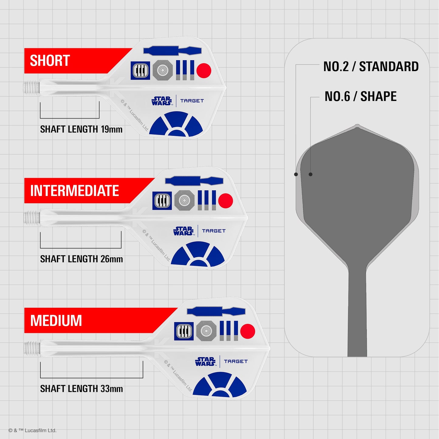 TARGET x STAR WARS - K-FLEX NO2 Shape - R2D2 - All-In-One Moulded Flights