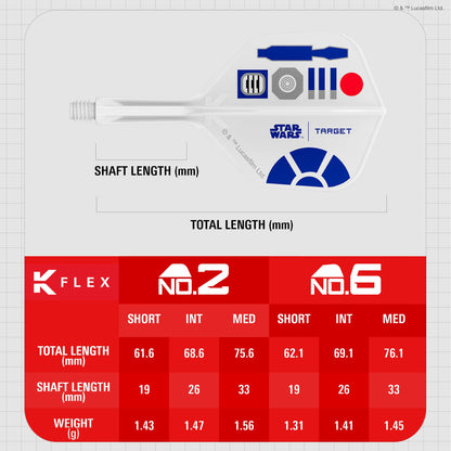 TARGET x STAR WARS - K-FLEX NO2 Shape - R2D2 - All-In-One Moulded Flights