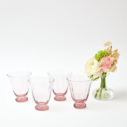 Pink Tulip Water Glasses (Set of 4)