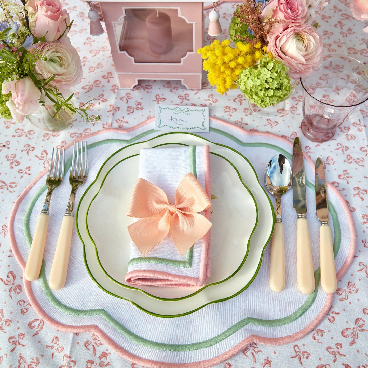 Pink Tulip Water Glasses (Set of 4)