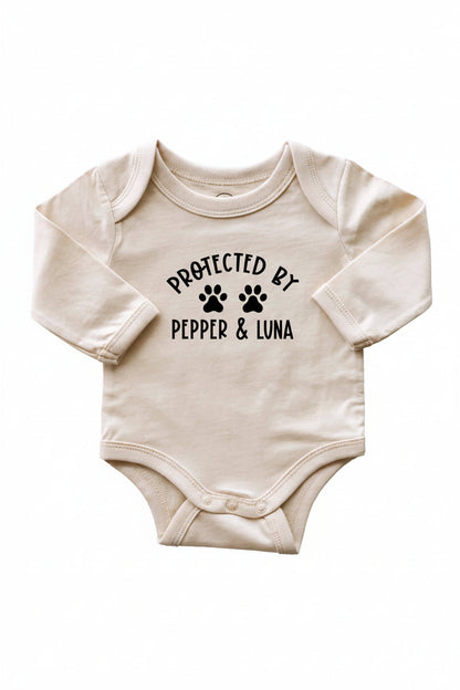 Personalized Long Sleeve Graphic Bodysuits | Natural