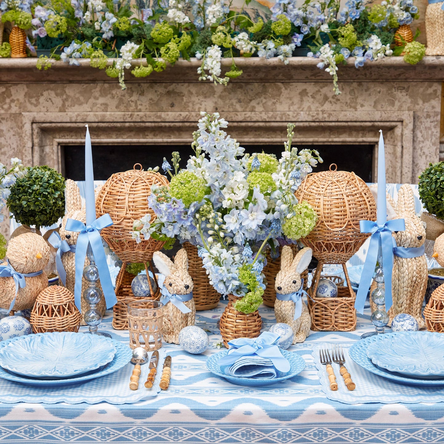 Blue Eden Candle Holders (Pair)