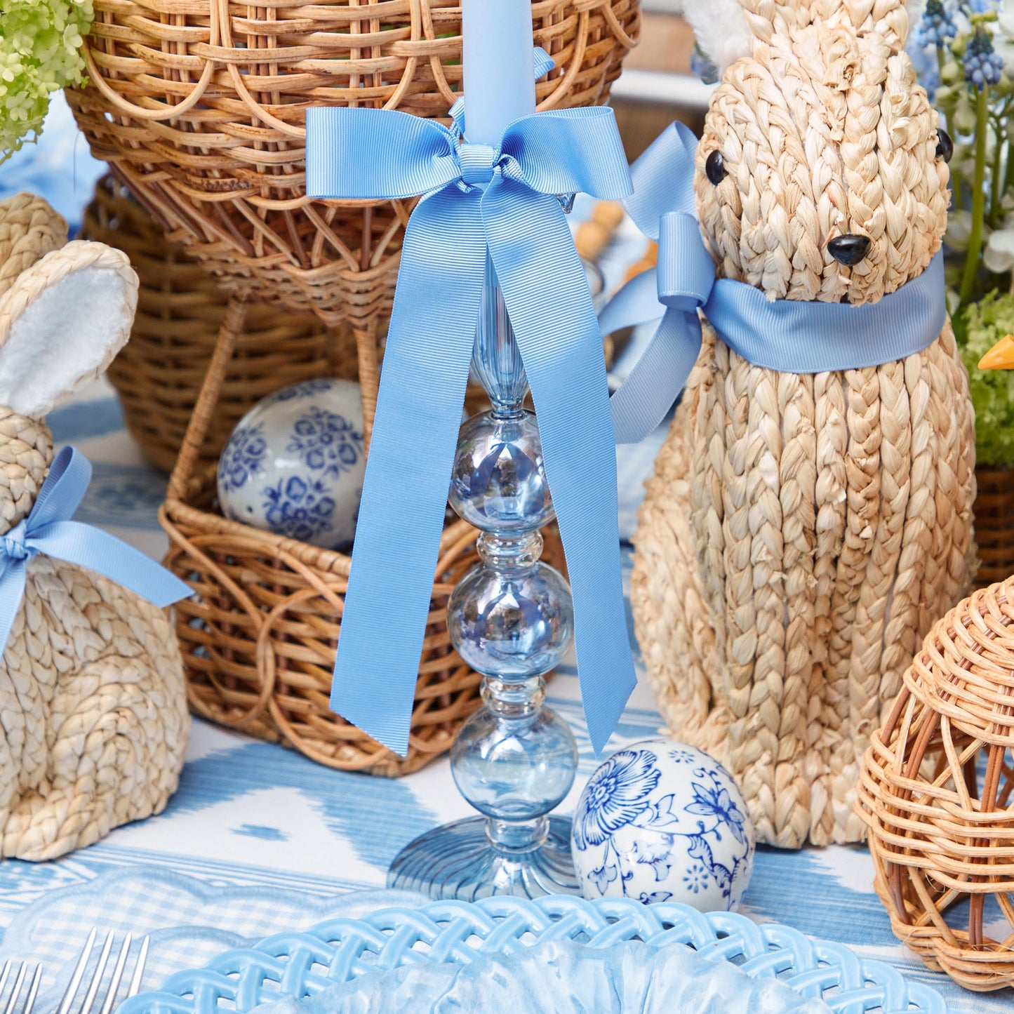Blue Eden Candle Holders (Pair)
