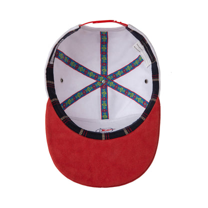 'Claws N' Roses' 7-Panel Souvenir Cap (White / Red)