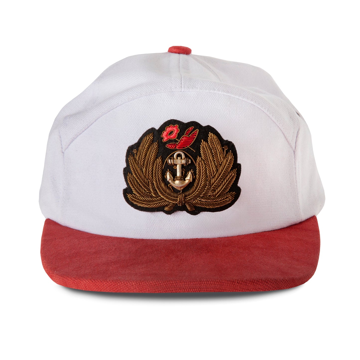'Claws N' Roses' 7-Panel Souvenir Cap (White / Red)