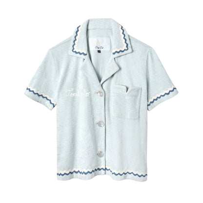 Customizable 'Rick Rack' Cabana ~ Crop Cut (Sky Blue)