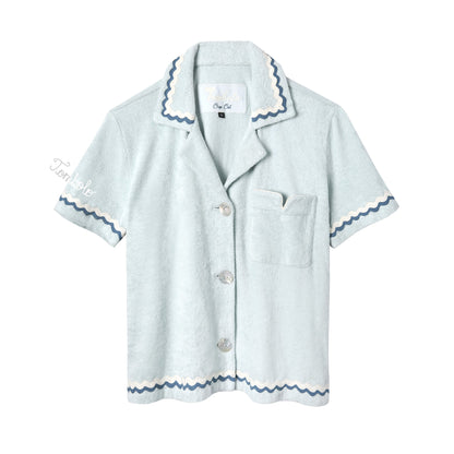 Customizable 'Rick Rack' Cabana ~ Crop Cut (Sky Blue)
