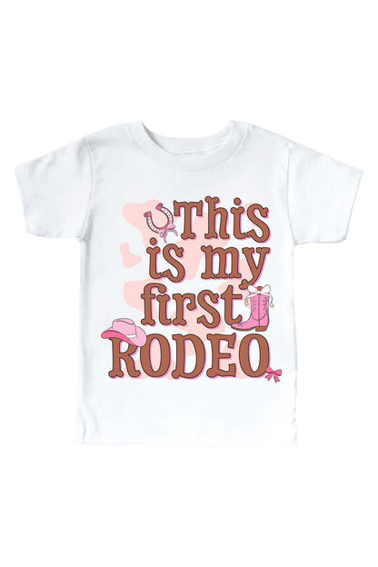 First Rodeo Pink Graphic Bodysuit & Kids Tee | White
