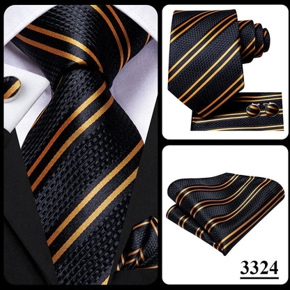 Hi-Tie Designer Silk Wedding Tie For Men Blue White Plaid Handky Cufflink Set Fashion Necktie For Men Business Party Wholesale
