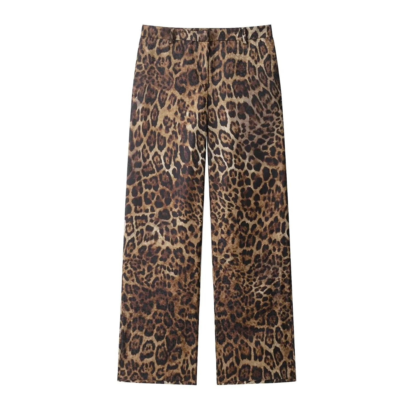 KONDALA Vintage Leopard Print Women Suits V Neck Sashes Long Sleeve Oversized Blazer+Wide Leg Pants Fashion 2025 Autumn Suits