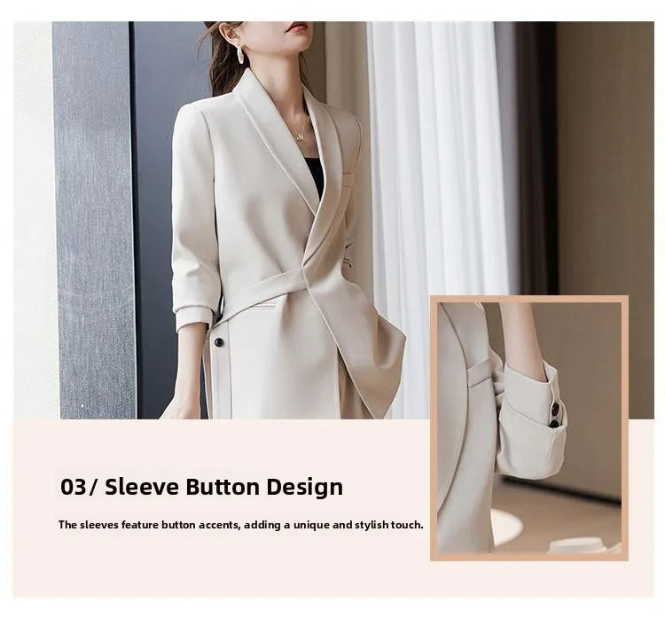 plus Size Wide Leg Pants Two Piece Set Big Brand Women's Spring Autumn New Sle Jaet And Pants Suit for Young Women 8-25