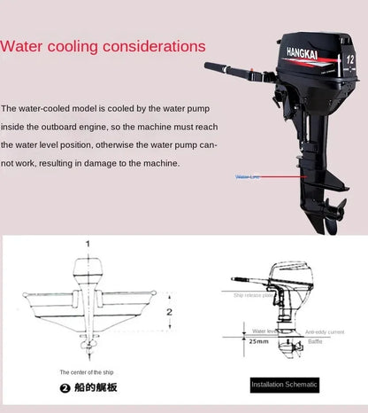 Hangkai 40HP Outboard Motor – 2-Stroke 703cc Water-Cooled Marine Petrol Engine for Fishing & Speed Boats