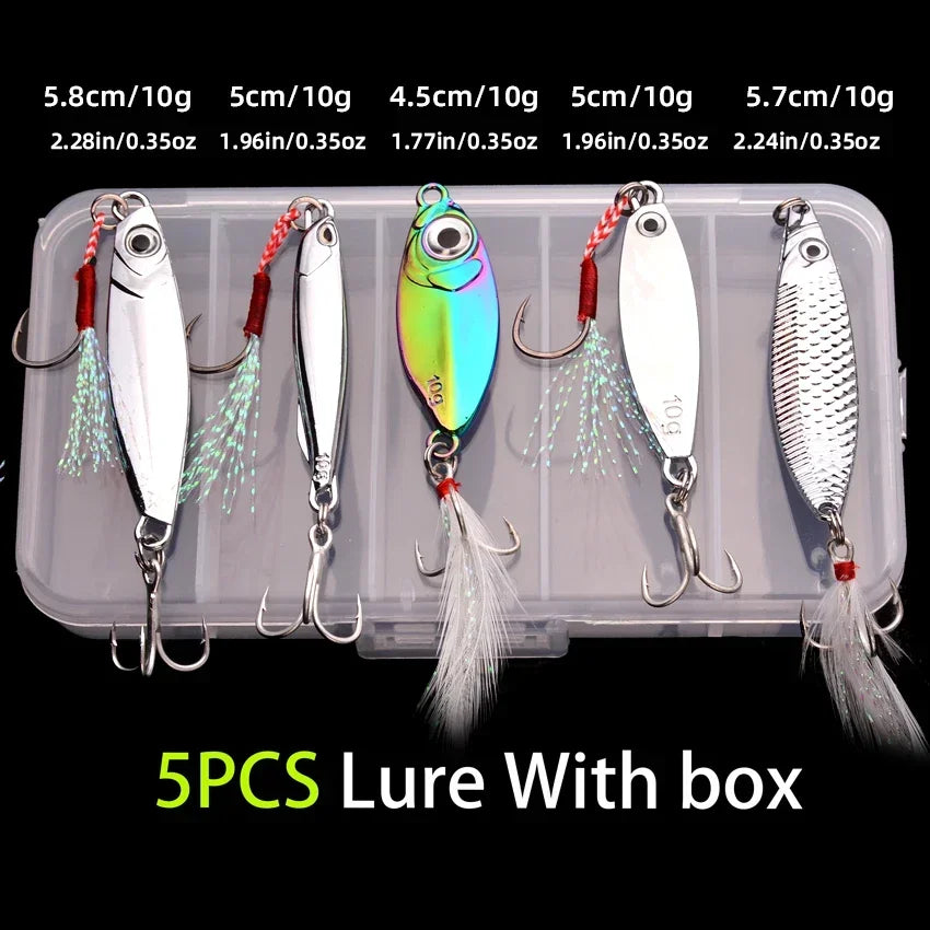5pcs Metal VIB Wobbler Fishing Lure Set – 3g/10g/15g Sinking Hard Bait for Sea & Freshwater Fishing