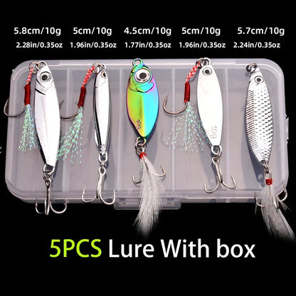 5pcs Metal VIB Wobbler Fishing Lure Set – 3g/10g/15g Sinking Hard Bait for Sea & Freshwater Fishing