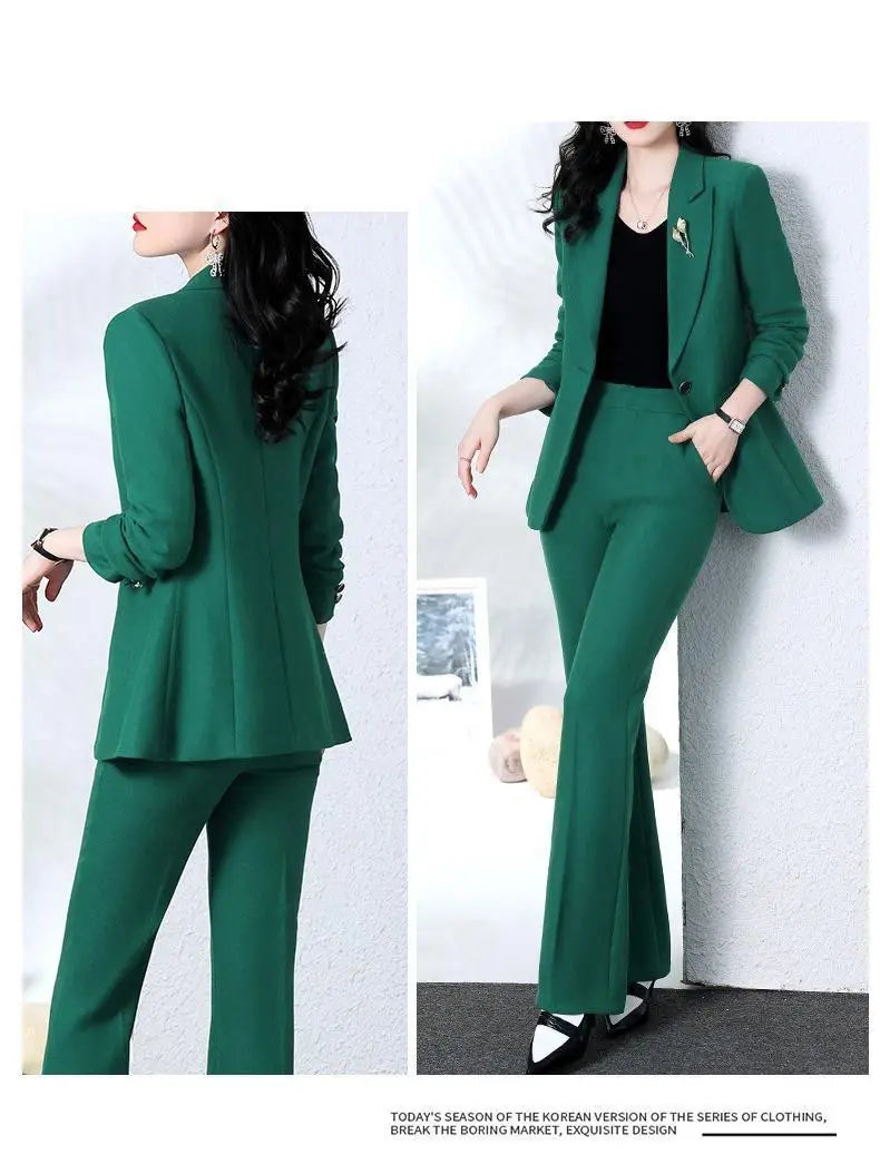 2025 Spring and Autumn New Fashion Blazer Coat Trousers Two Piece Women's Elegant Casual Suit Jacket Pants Set Female Clothing