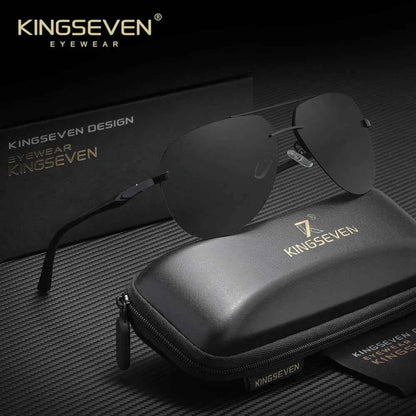 KINGSEVEN Brand Pilot Rimless Sunglasses Polarized UV400 Men Women Glasses Driving Eyewear