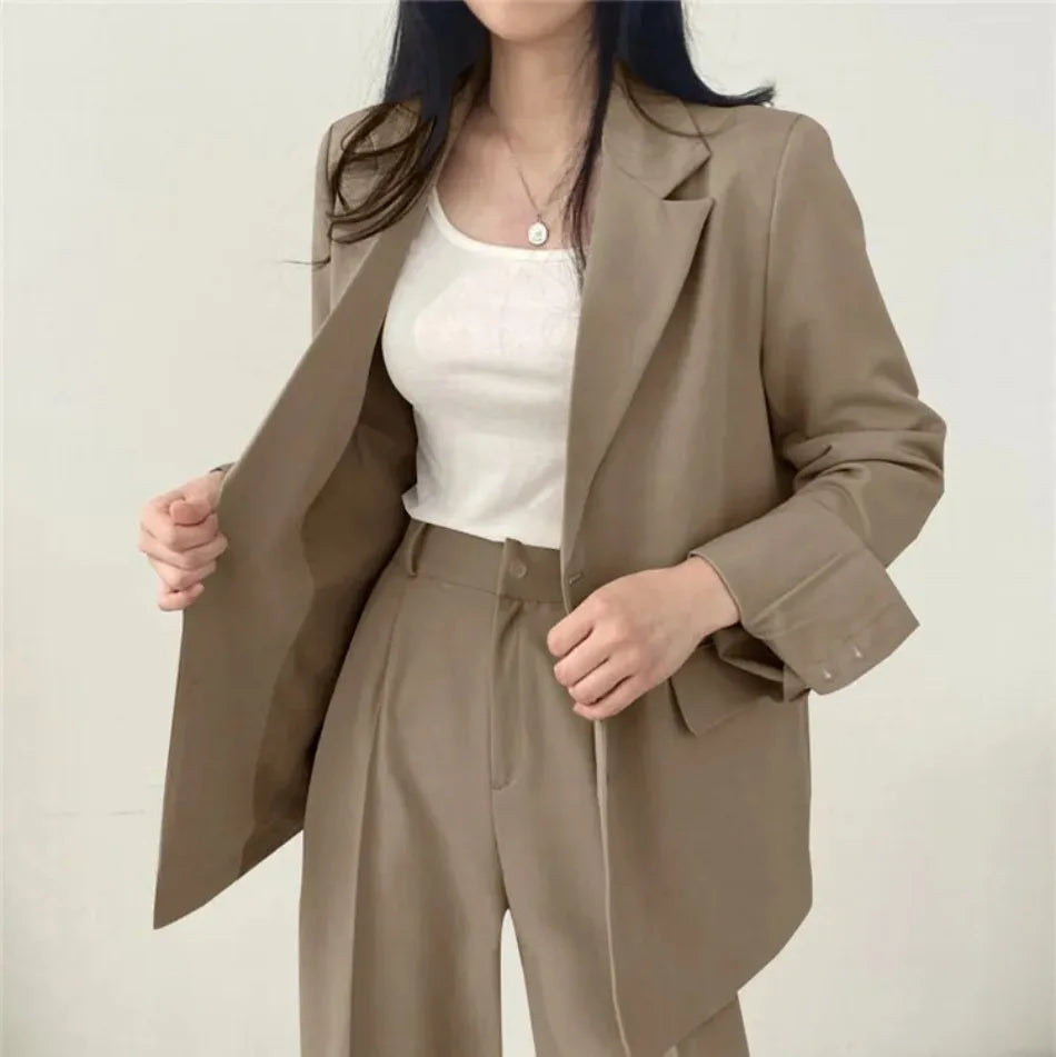 Spring Autumn New in Women's High Waist Loose Luxury Casual Set Pants Fashionable Elegant Comfortable Straight Leg Pants