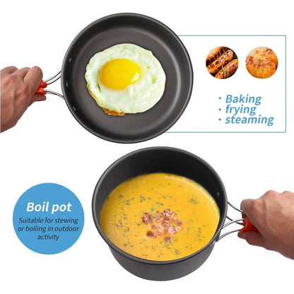 Aluminum Camping Cooking Set – Nonstick, Lightweight, Serves 2–3, 2 Package Options