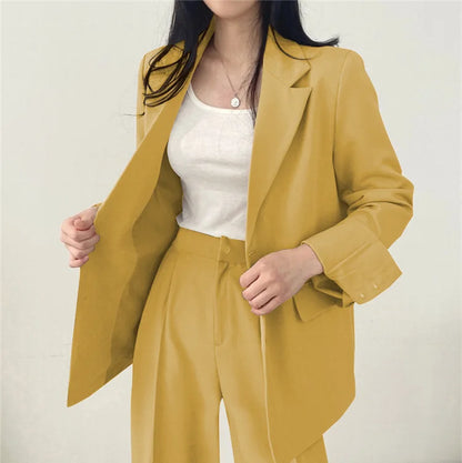 Fall Fashion Long Sleeve Blazer Mujer Pant Sets Blazers Women 2024 Casual Womens 2 Piece Outfit Set Suits Outwear