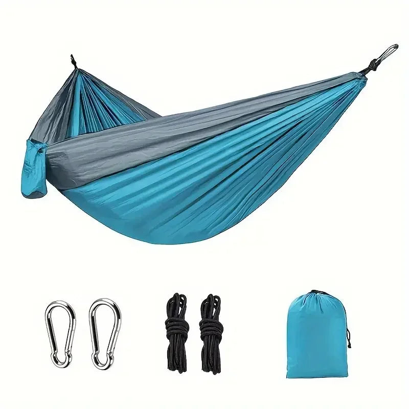 Camping Hammock with Tree Straps – Lightweight Nylon Hammock for Outdoor & Indoor Use