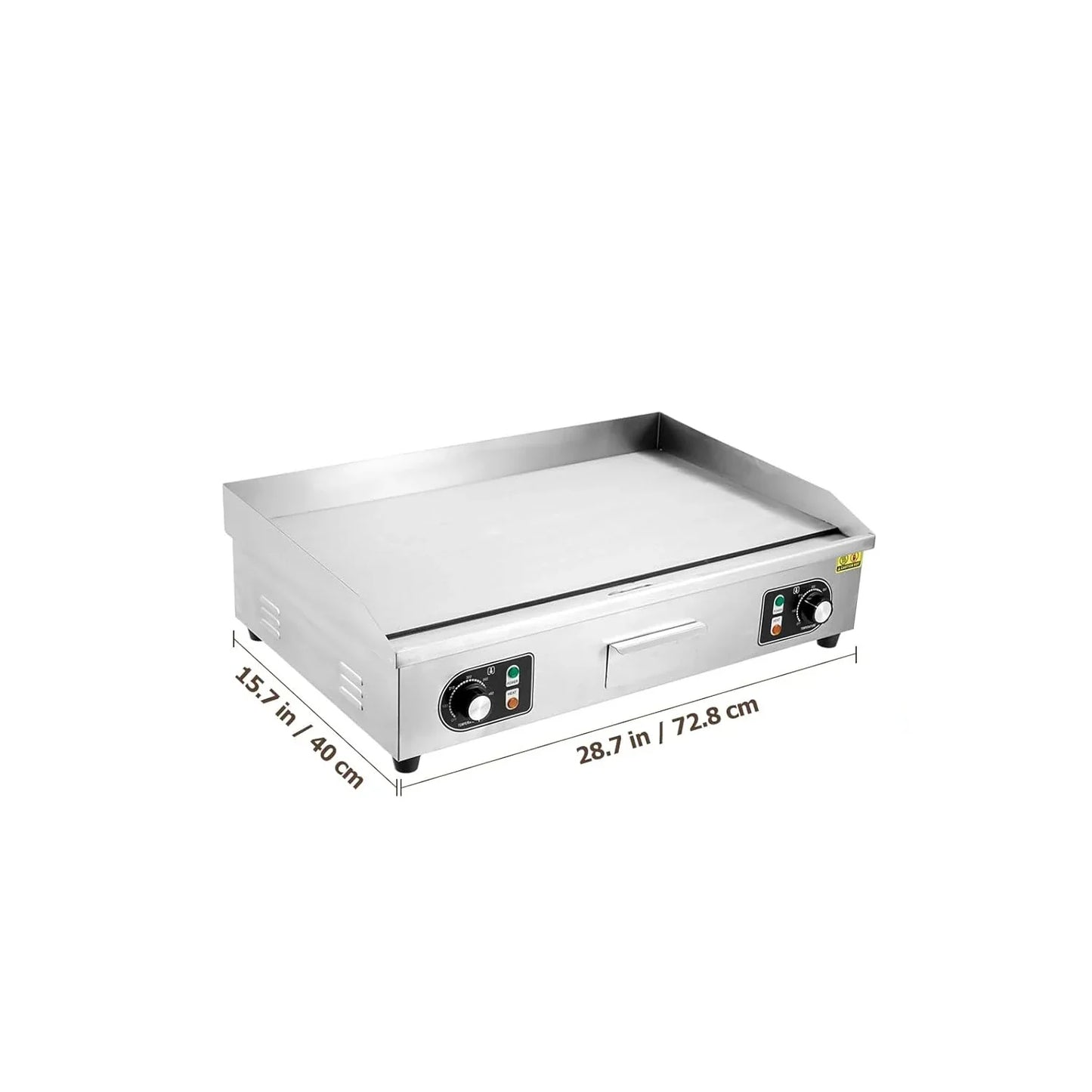 Electric Griddle – Non-Stick Grill Plate, 122–572°F, 3 Sizes (14.1", 17.8", 21.2")