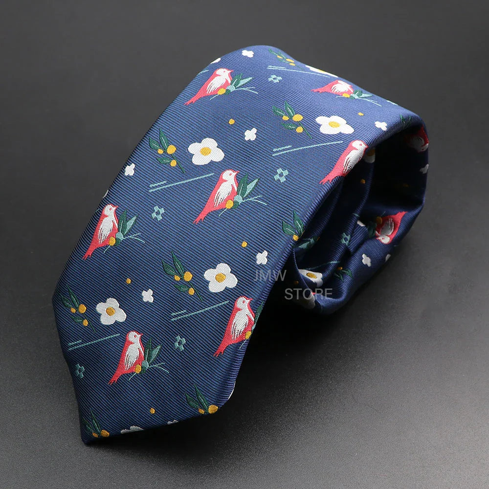 New Design Wedding Men Tie Green Wine Red Paisley Flower Animal Neckties Men Business Dropshipping Groom Collar Accessories Gift
